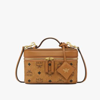 MCM Mini Aren Vanity Case in Mix Visetos Brown