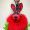 MCM Rabbit Charm with Fox Fur in Visetos Red