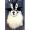 MCM Rabbit Charm with Fox Fur in Visetos White