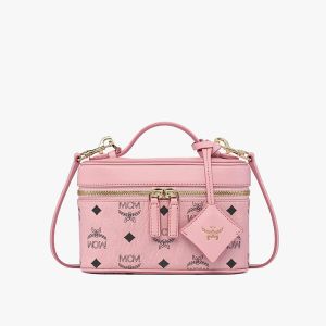 MCM Mini Aren Vanity Case in Mix Visetos Light Pink