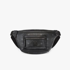 MCM Mini Fursten Belt Bag in Visetos Black