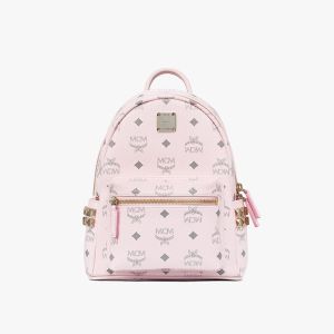 MCM Mini Stark Side Studs Backpack in Visetos Cherry