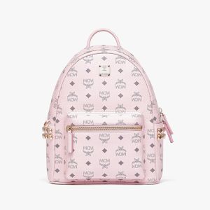 MCM Small Stark Side Studs Backpack in Visetos Cherry