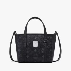 MCM X-Mini Toni Shopper Tote In Visetos Black