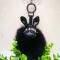 MCM Rabbit Charm with Fox Fur in Visetos Black