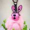 MCM Rabbit Charm with Fox Fur in Visetos Pink