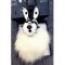 MCM Rabbit Charm with Fox Fur in Visetos White