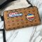 MCM Large Zip Around Wallet with Wrist in Victory Patch Visetos Brown