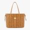 MCM Medium Reversible Liz Shopper Tote in Visetos and Cubic Brown