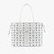 MCM Medium Reversible Liz Shopper Tote in Visetos and Cubic White