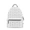 MCM Medium Stark Side Studs Backpack in Visetos White