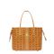 MCM Medium Reversible Liz Shopper Tote in Visetos and Check Graphic Brown