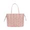MCM Medium Reversible Liz Shopper Tote in Visetos and Check Graphic Light Pink