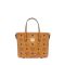 MCM Mini Anya Top Zip Shopper Tote in Visetos Brown
