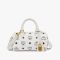 MCM Mini Ella Boston Bag in Visetos White