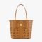 MCM Mini Reversible Liz Shopper Tote in Visetos and Cubic Brown