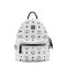 MCM Mini Stark Side Studs Backpack in Visetos White
