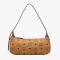 MCM Small Aren Shoulder Bag in Visetos Brown