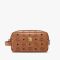 MCM Small Wash Bag in Visetos Brown